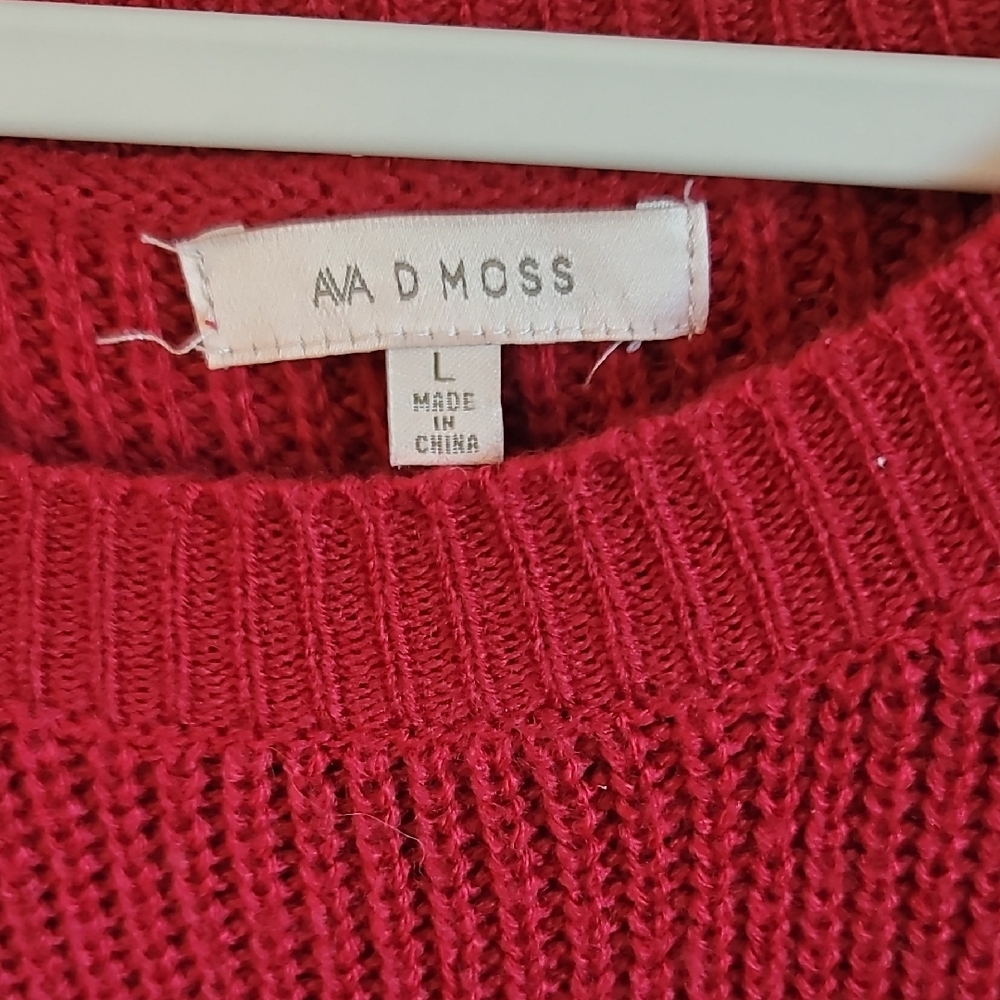 Red Ribbed Bodycon Dress with Raglan Sleeves - Picture 2 of 4